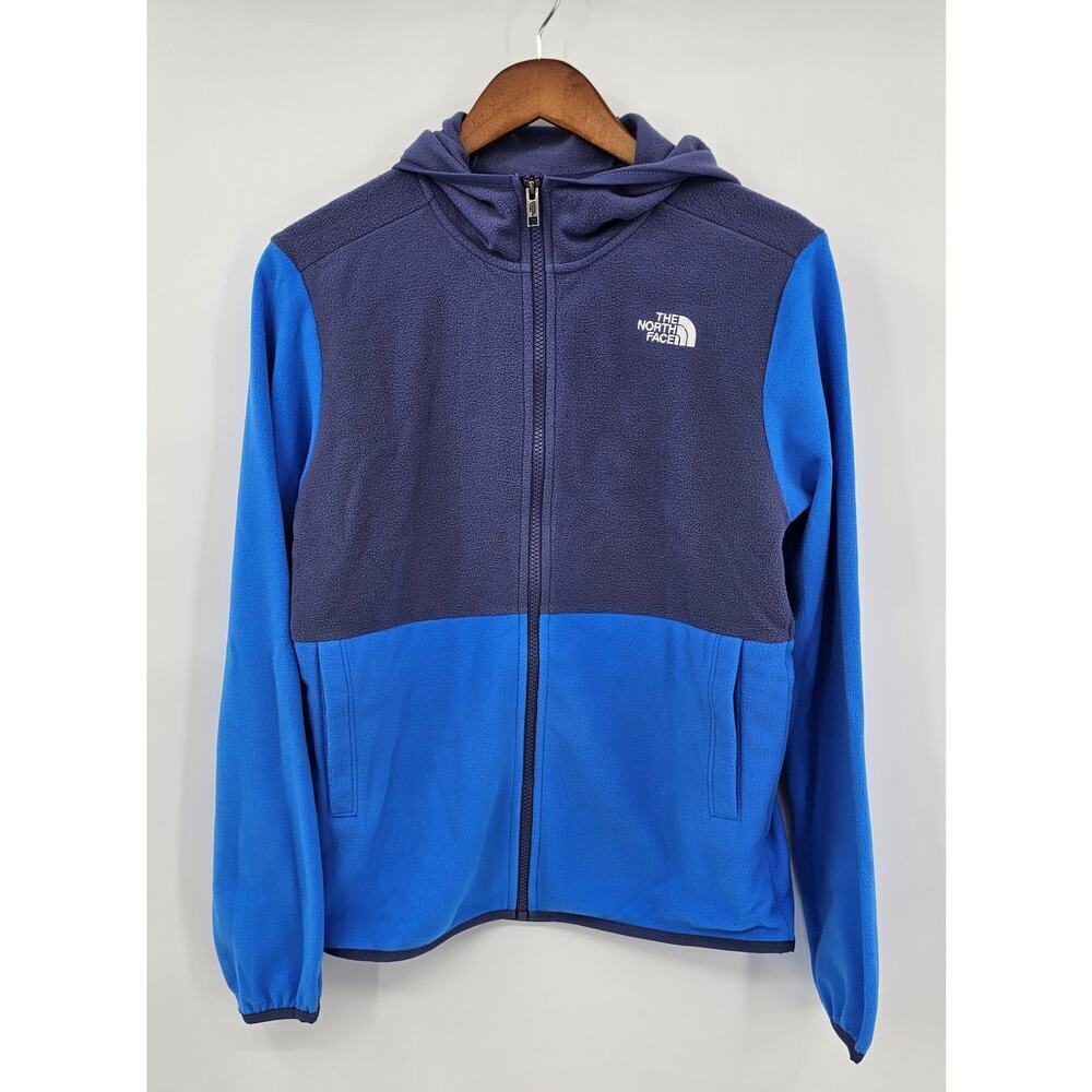The North Face Boys XL 14/16 Teen Glacier Full Zip Hooded Jacket Optic Blue NWT